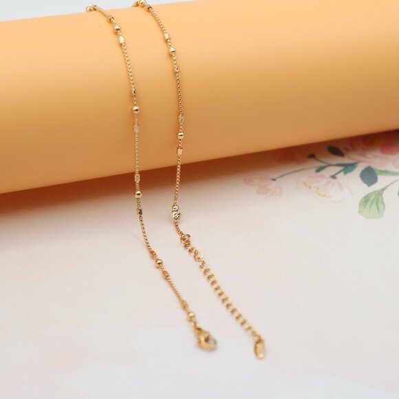 "Delicate Rose Gold Necklace with Beads, XPNL0186 - Picture 8 of 12